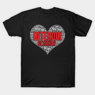 Interior Designer Heart Shape Word Cloud Design product T-Shirt